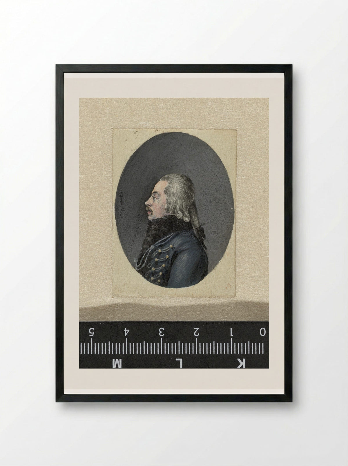 Portret van een huzarenofficier - Ernst Willem Jan Bagelaar - Framed Print Black