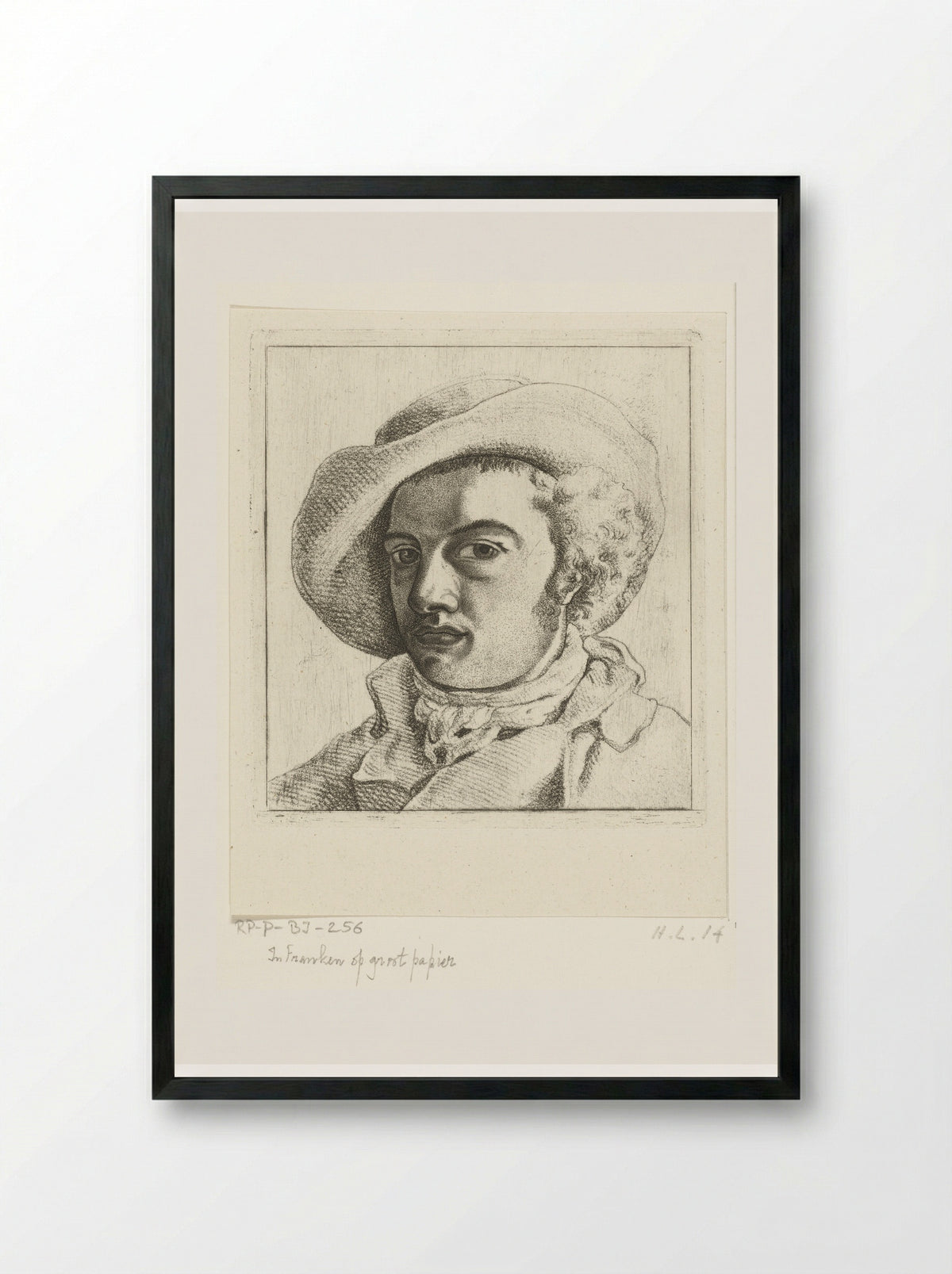 Portret van een jonge man met hoed - Ernst Willem Jan Bagelaar - Framed Print Black