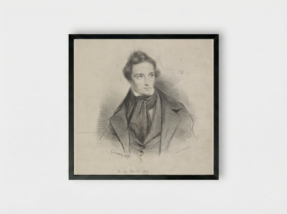 Portret van een jongen - Huib van Hove Bz - Framed Print Black