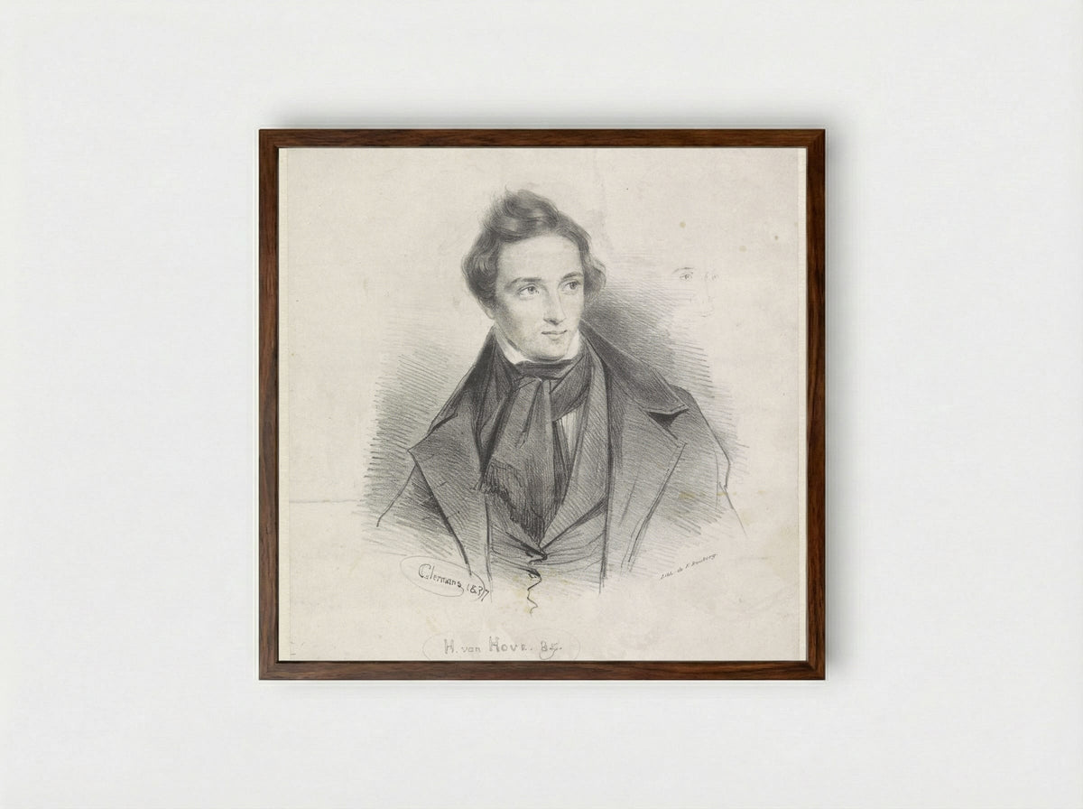 Portret van een jongen - Huib van Hove Bz - Framed Print Dark Wood