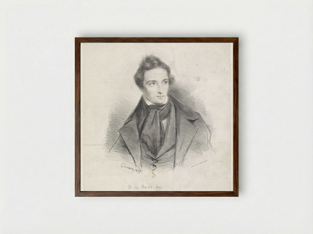 Portret van een jongen - Huib van Hove Bz - Framed Print Dark Wood