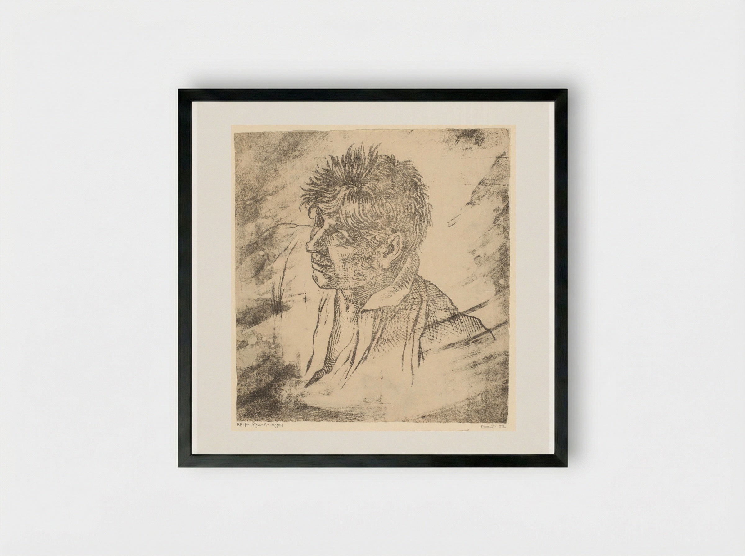 Portret van een man (David Pièrre Giottino Humbert de Superville) - Simon Moulijn - Framed Print Black
