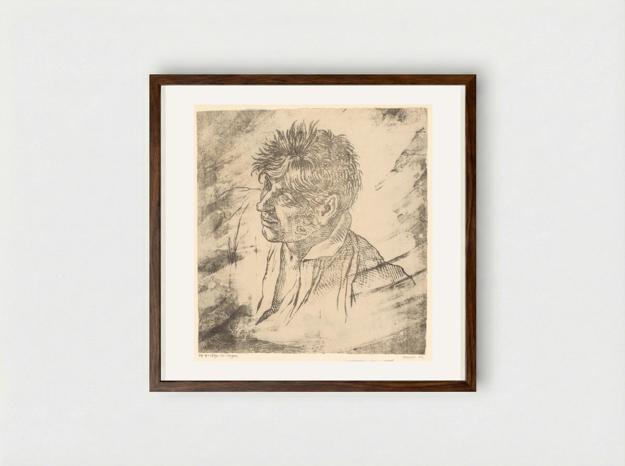 Portret van een man (David Pièrre Giottino Humbert de Superville) - Simon Moulijn - Framed Print Dark Wood