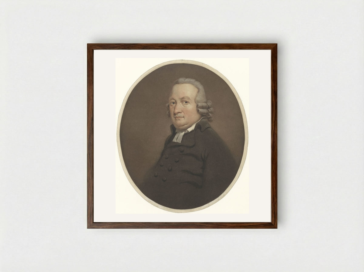 Portret van een man (Frederik Christiaan Bierweiler) - Frederik Christiaan Bierweiler - Framed Print Dark Wood