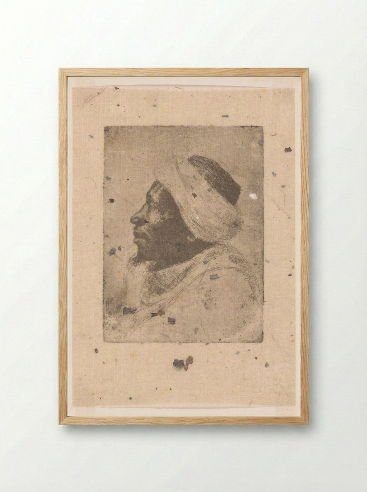 Portret van een man met tulband - Philip Zilcken - Framed Print Wood