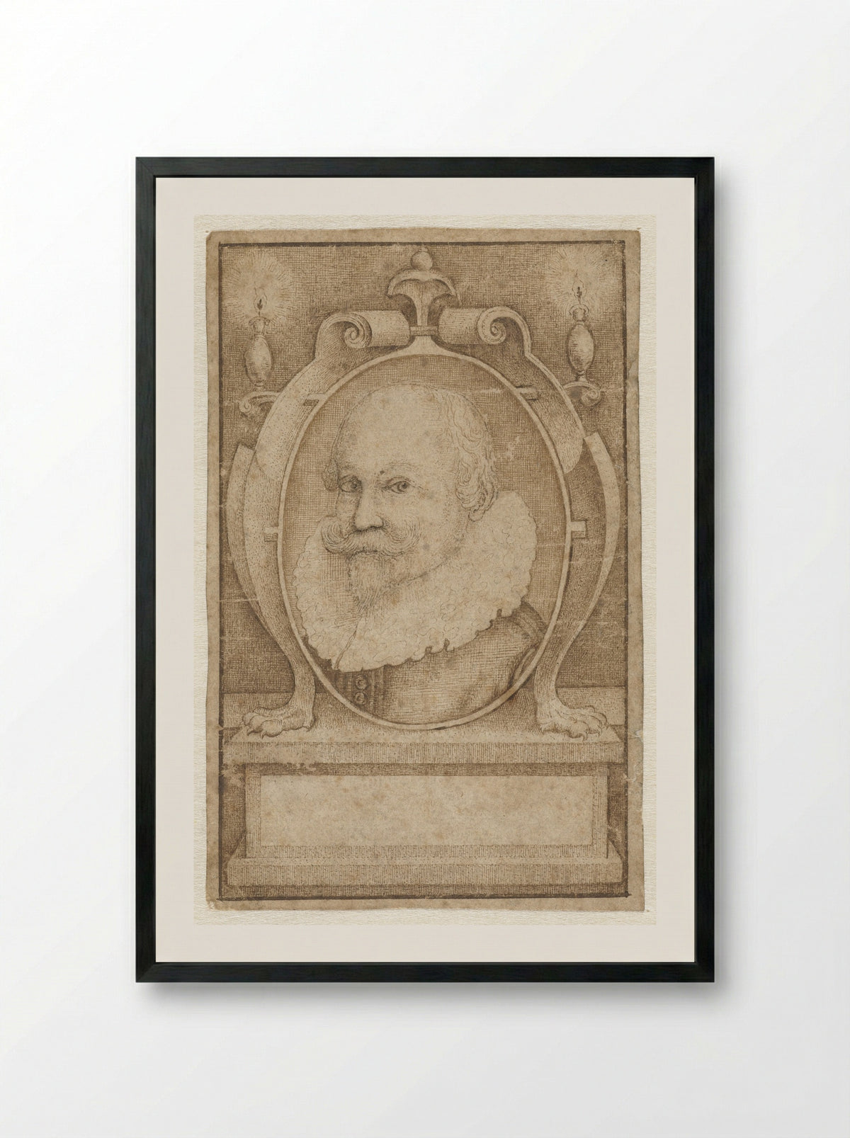 Portret van een man - Monogrammist WS - Framed Print Black
