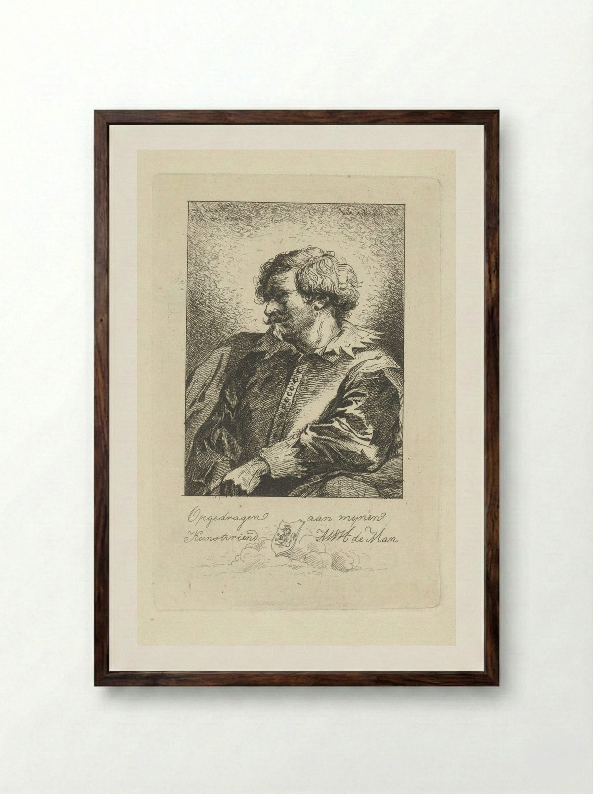 Portret van een man - Jean Zacherie Mazel - Framed Print Dark Wood