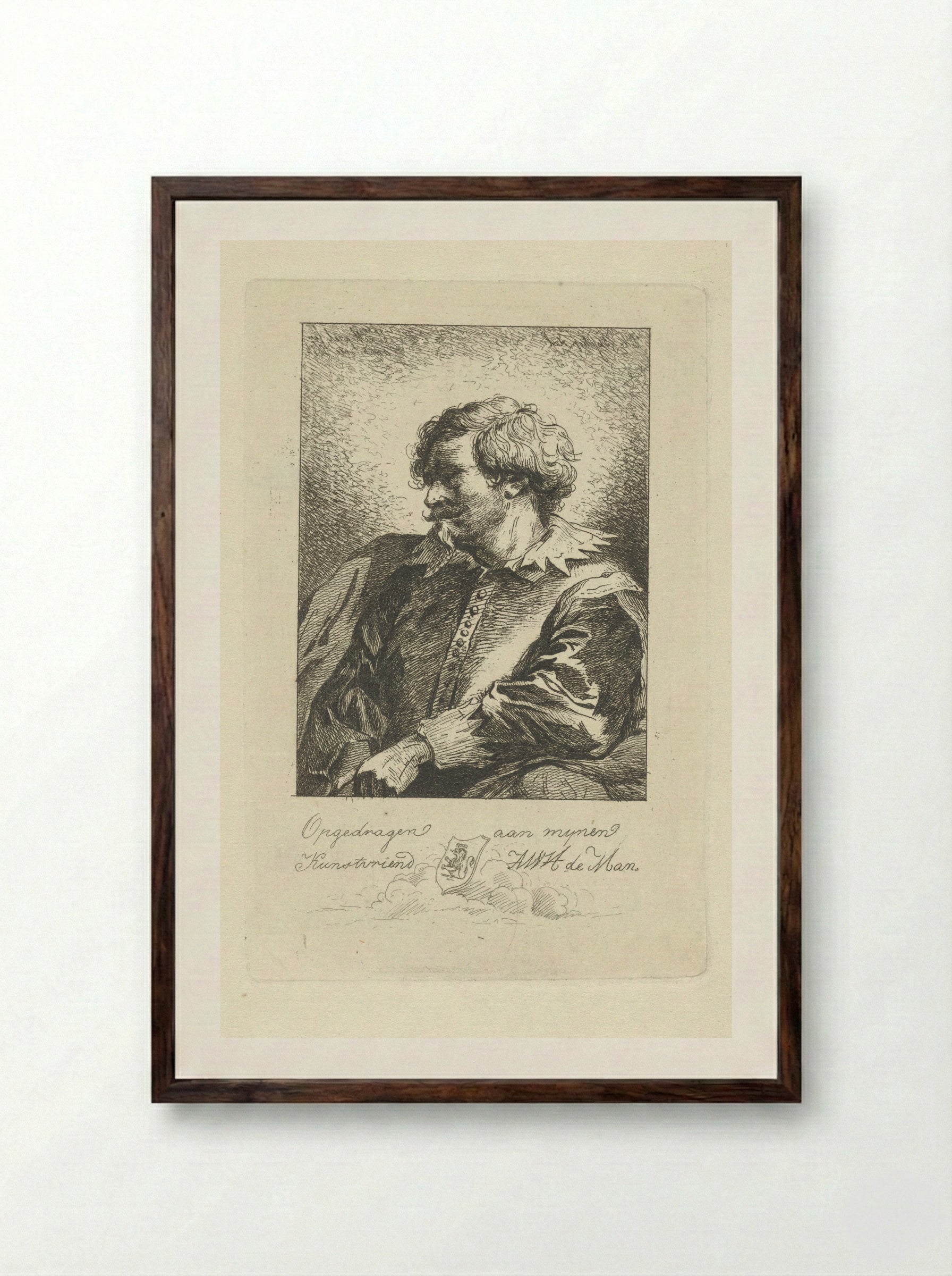 Portret van een man - Jean Zacherie Mazel - Framed Print Dark Wood