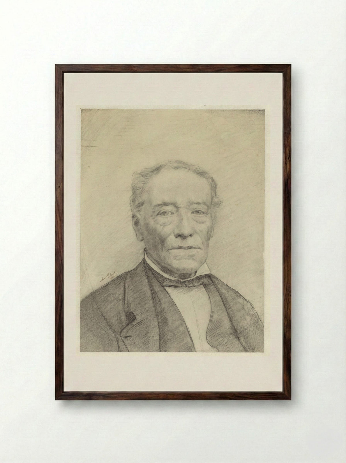 Portret van een man - August Le Gras - Framed Print Dark Wood