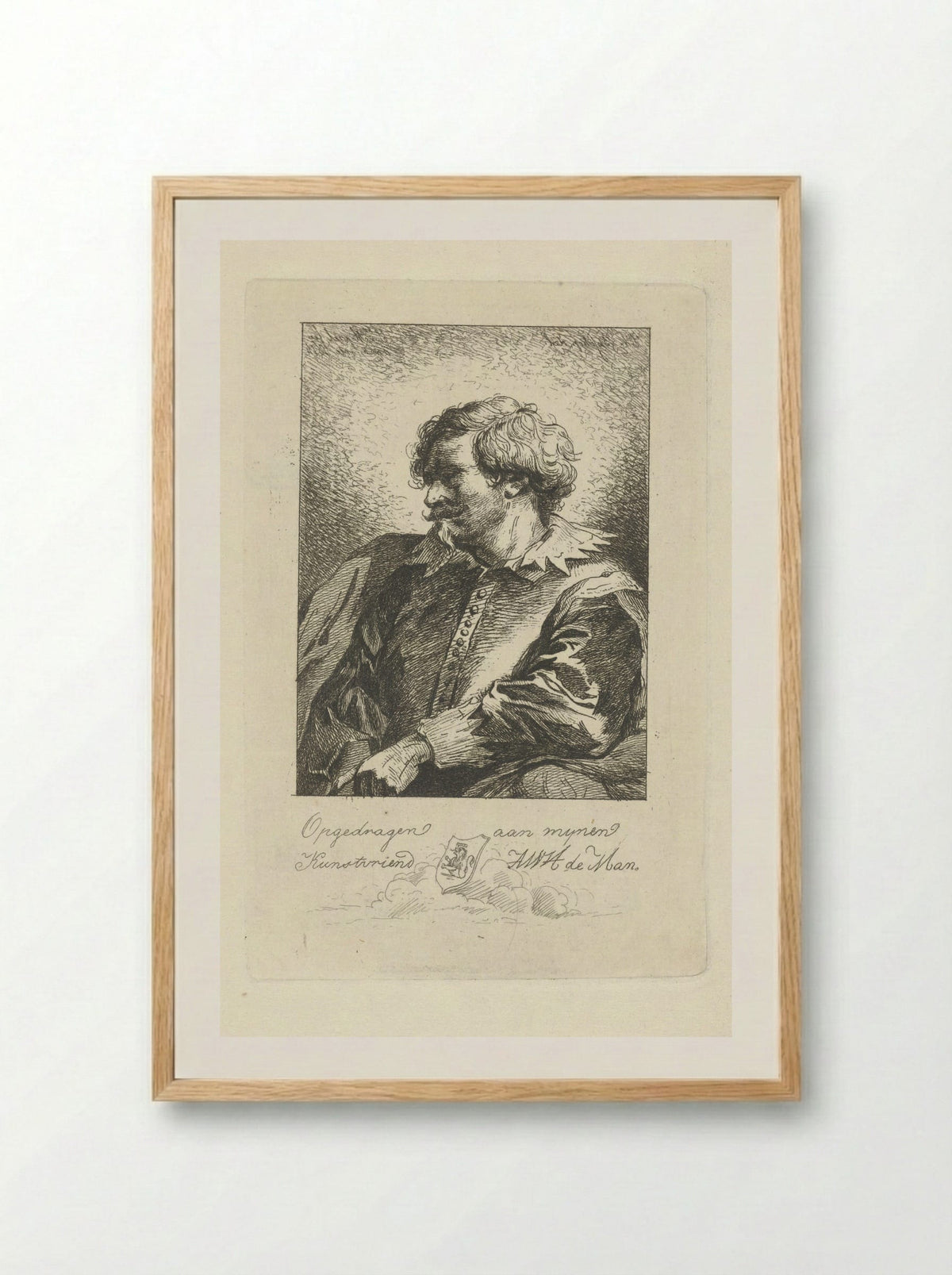 Portret van een man - Jean Zacherie Mazel - Framed Print Wood