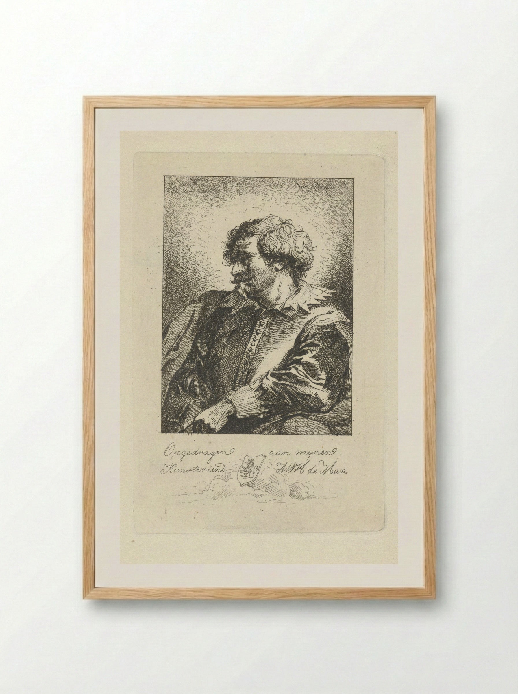 Portret van een man - Jean Zacherie Mazel - Framed Print Wood