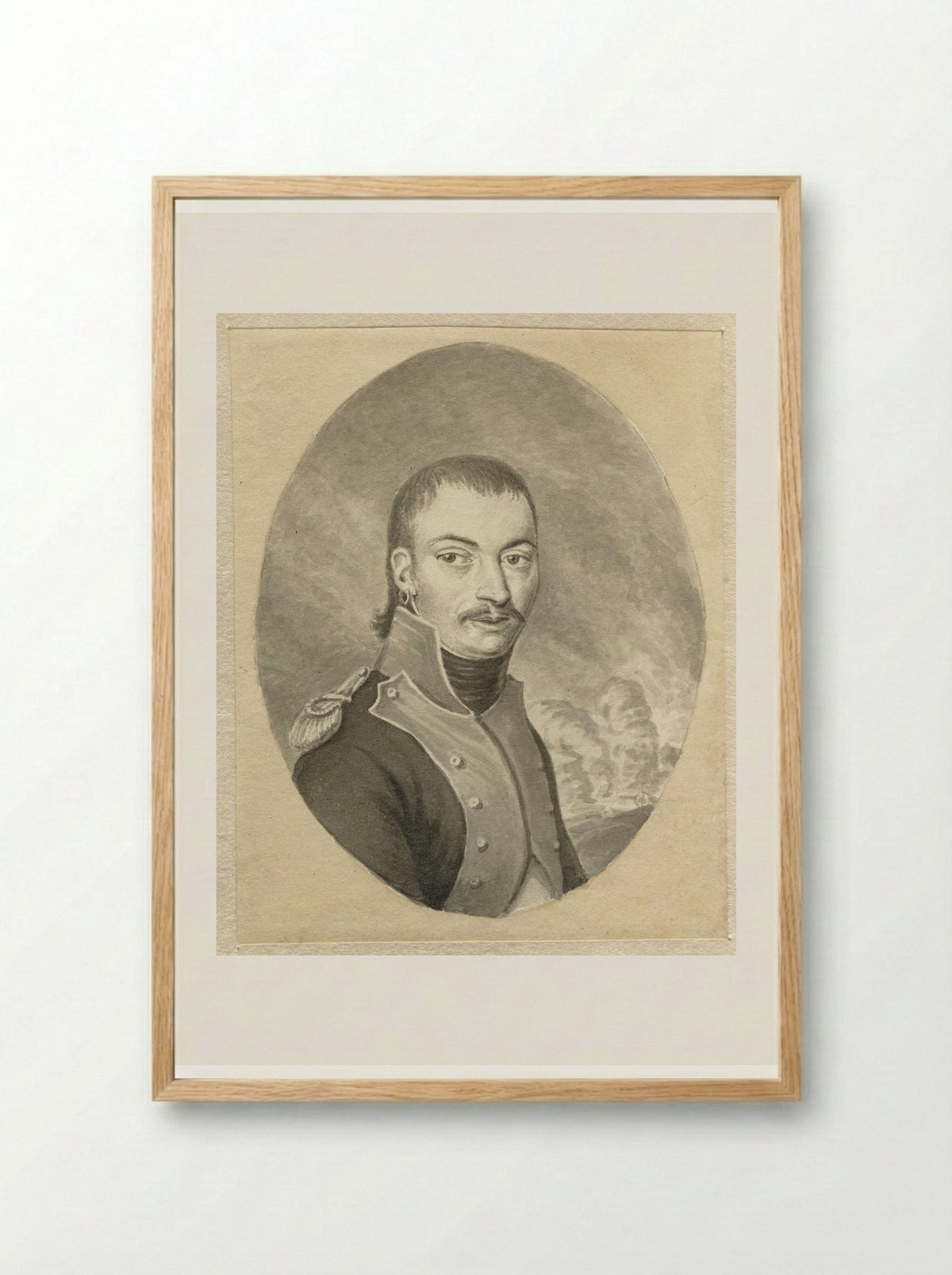 Portret van een officier - Ernst Willem Jan Bagelaar - Framed Print Wood