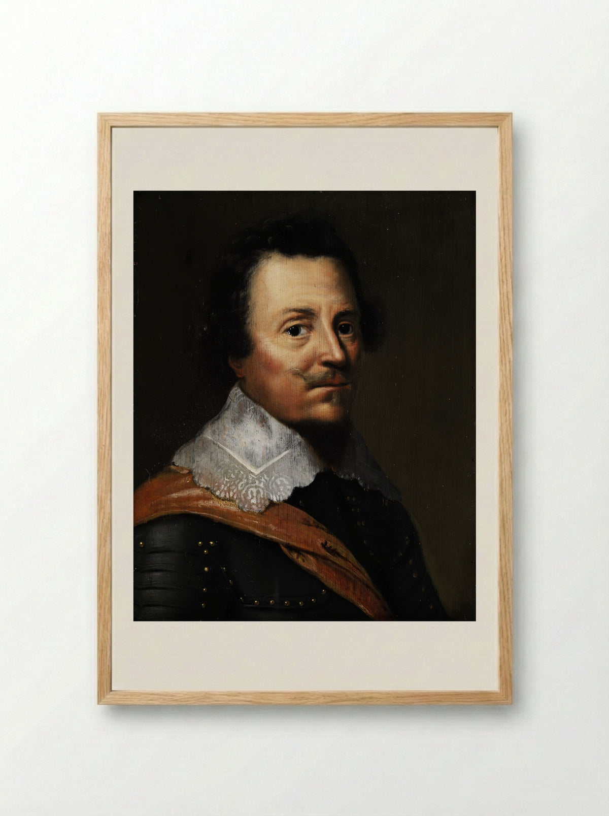 Portret van een officier - Wybrand de Geest - Framed Print Wood
