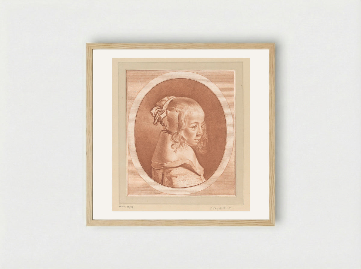 Portret van een onbekend meisje - Vincenzo Vangelisti - Framed Print Wood