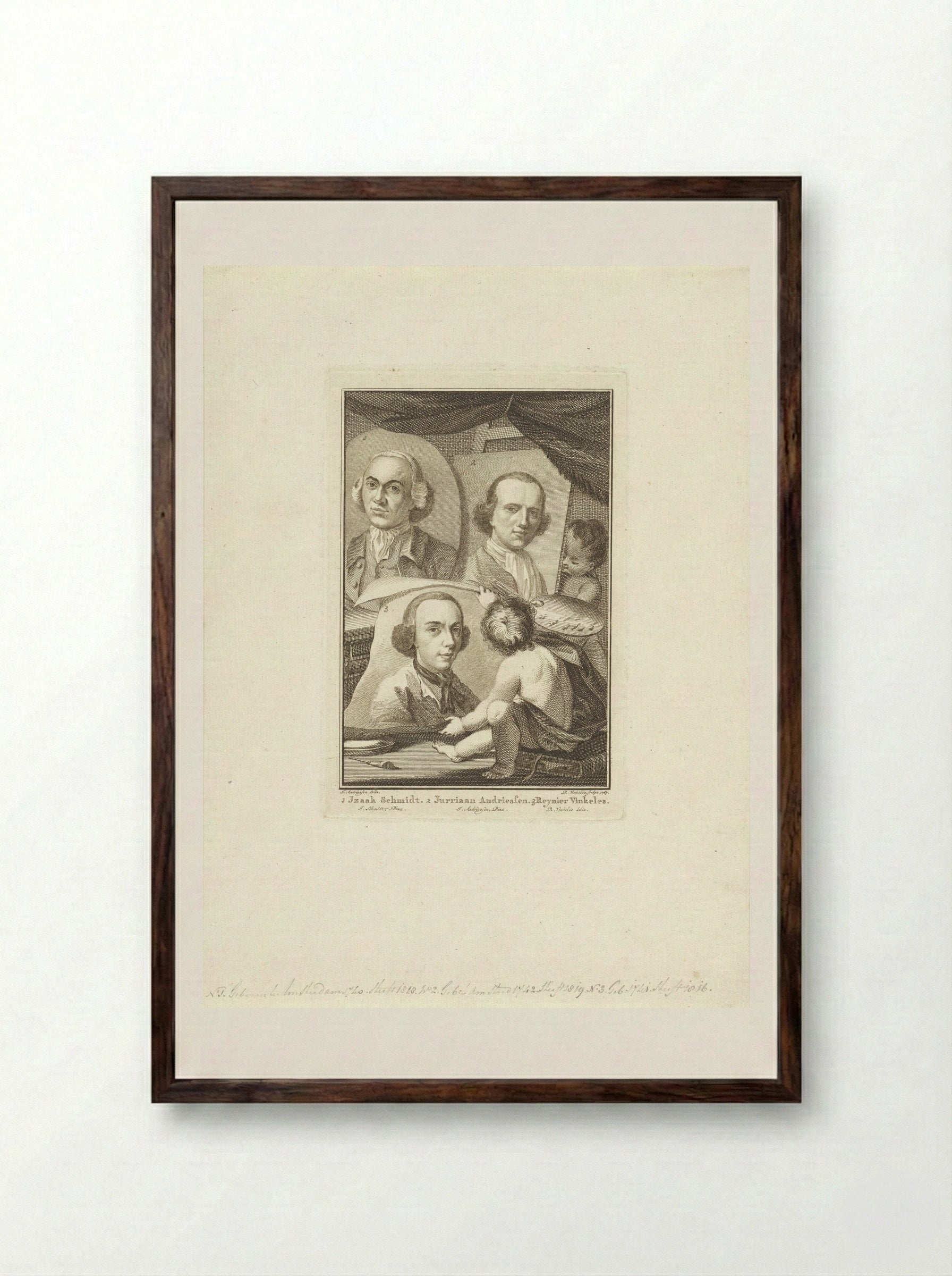 Portret van een onbekende man - Jurriaan Andriessen - Framed Print Dark Wood