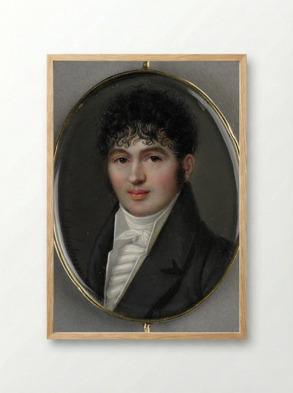 Portret van een onbekende man - Alexandre De Latour - Framed Print Wood