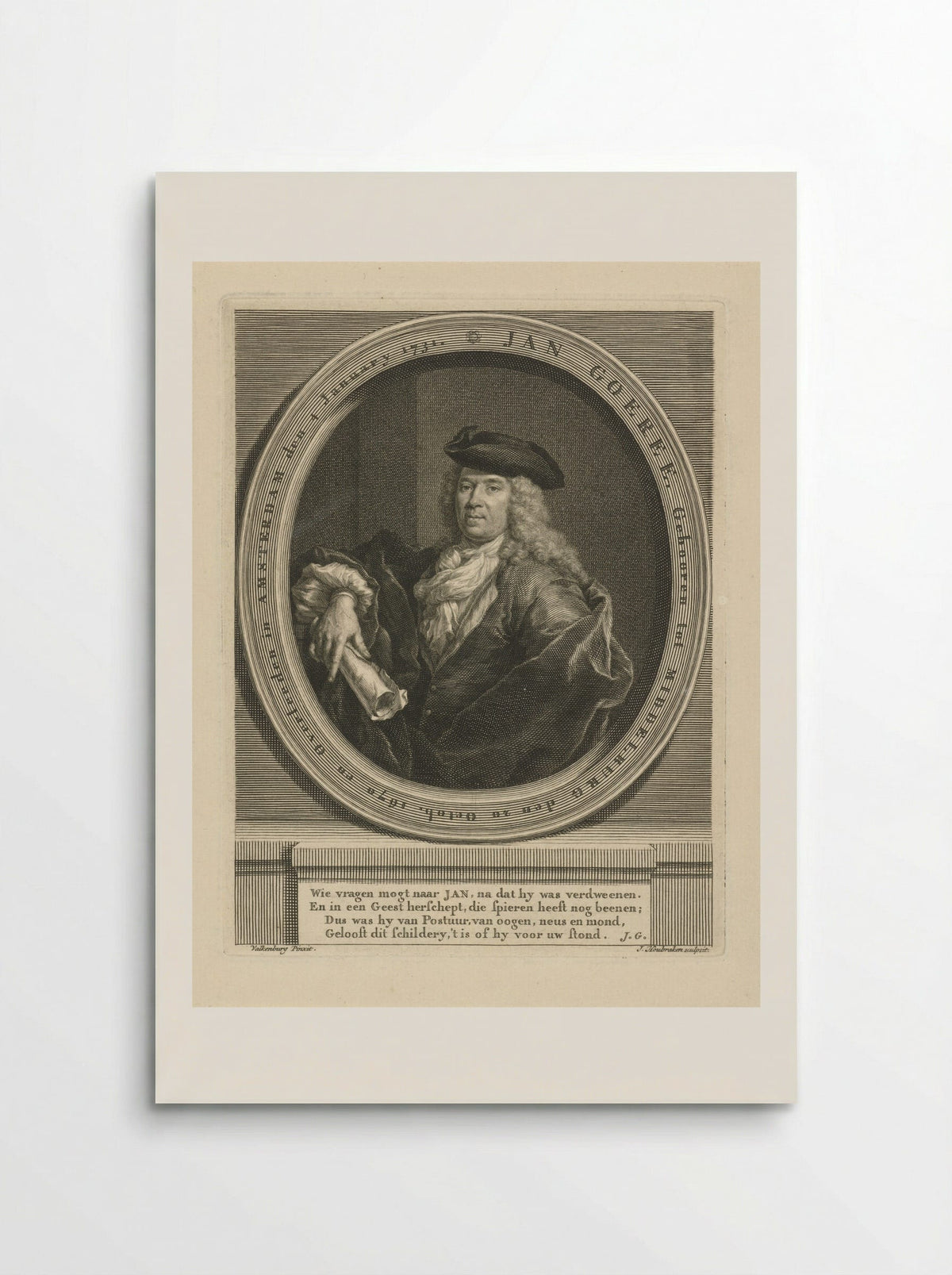 Portret van een theoloog (Jan Goeree) - Jacob Houbraken - Poster