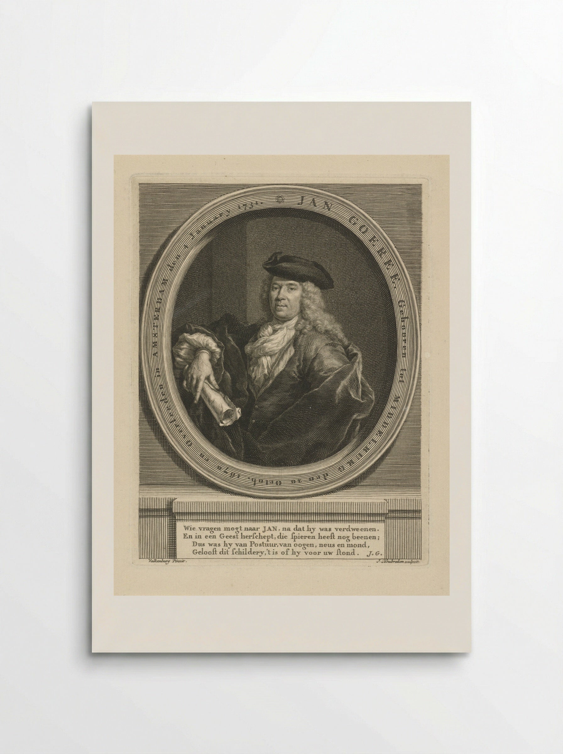 Portret van een theoloog (Jan Goeree) - Jacob Houbraken - Poster