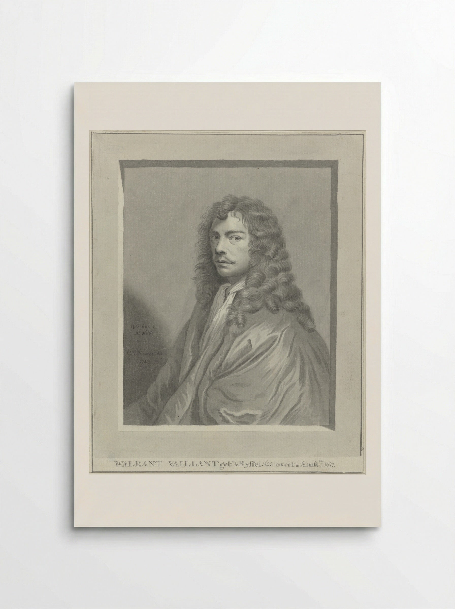 Portret van een vrouw met een bloem in haar hand - Wallerant Vaillant - Poster