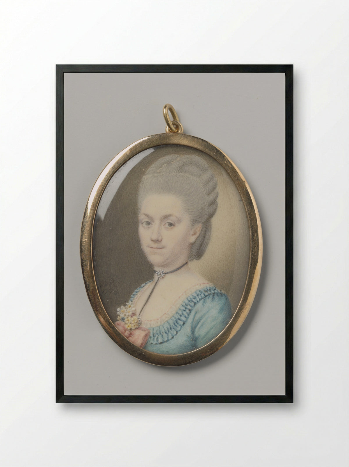 Portret van een vrouw - Joseph Marinkel - Framed Print Black