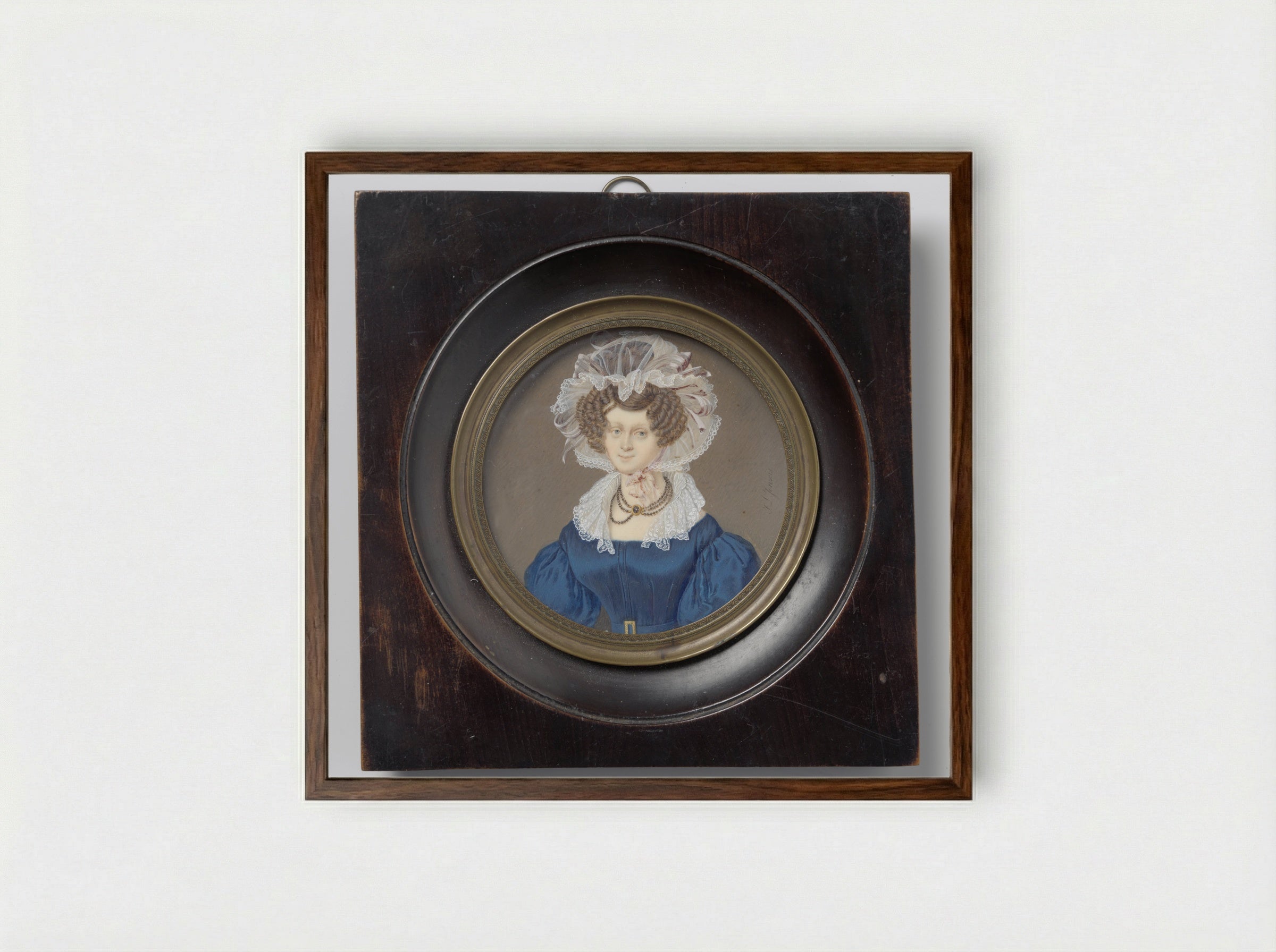 Portret van een vrouw - Jan Lodewijk Jonxis - Framed Print Dark Wood