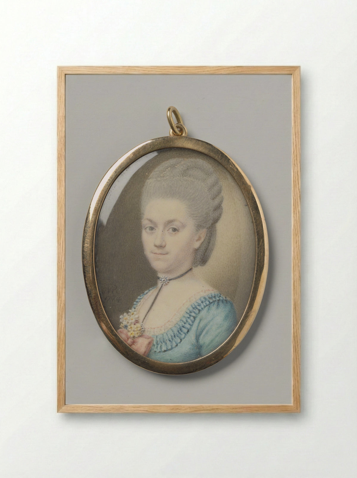 Portret van een vrouw - Joseph Marinkel - Framed Print Wood