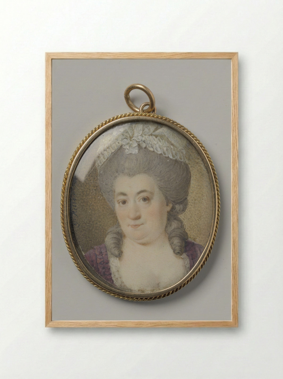 Portret van een vrouw - George Nikolaus Ritter - Framed Print Wood