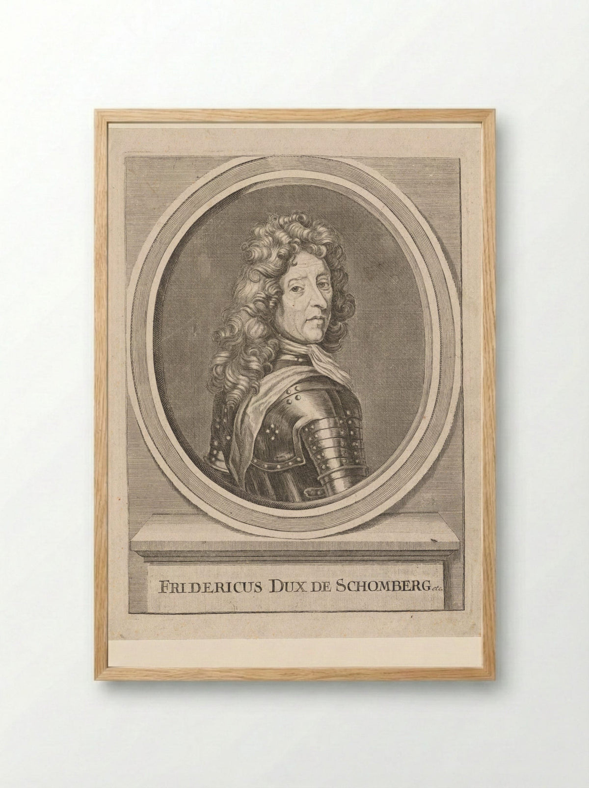 Portret van hertog Frederik van Schomberg - Elias Nessenthaler - Framed Print Wood