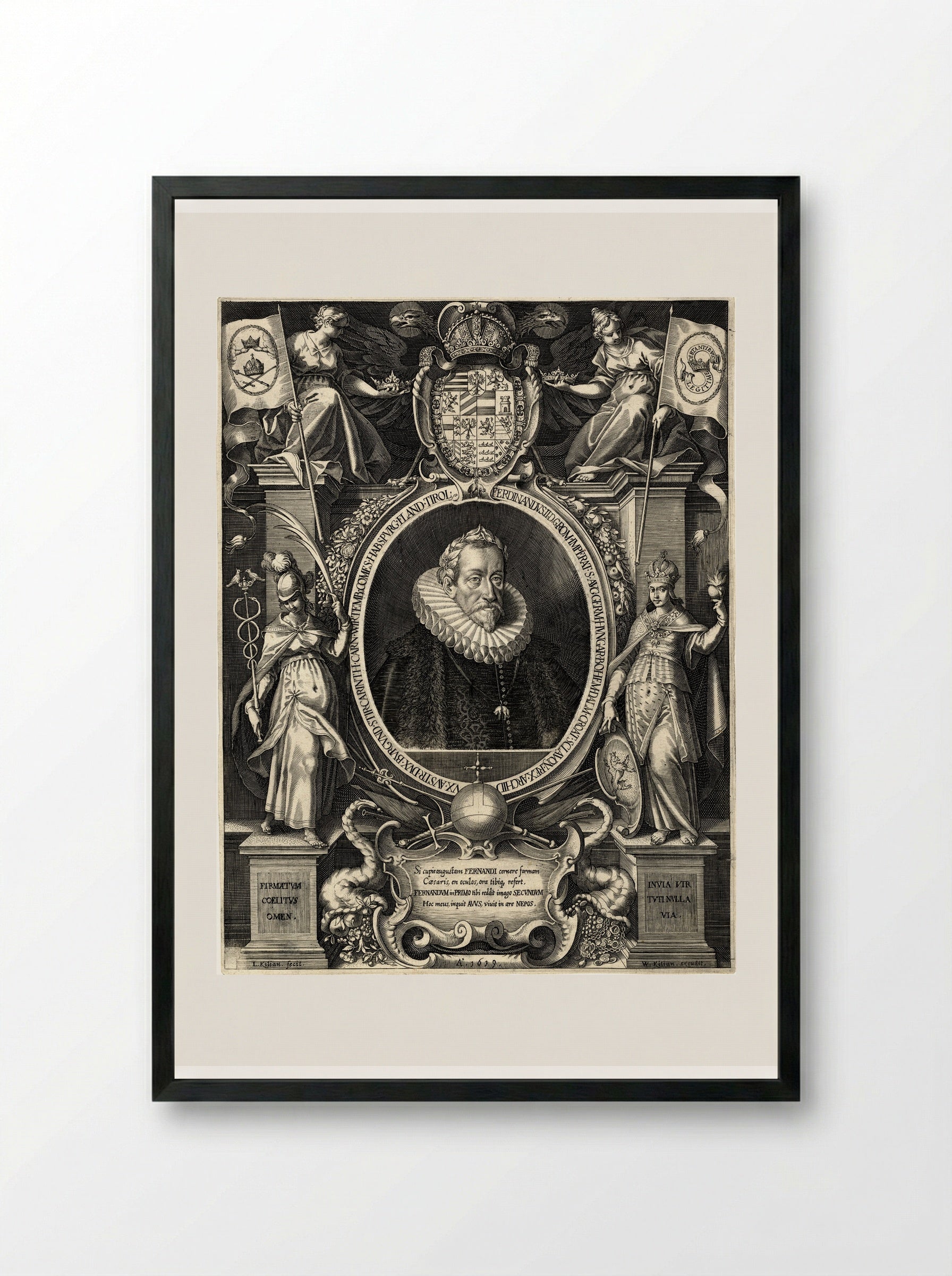 Portret van keizer Ferdinand III - Lucas Kilian - Framed Print Black