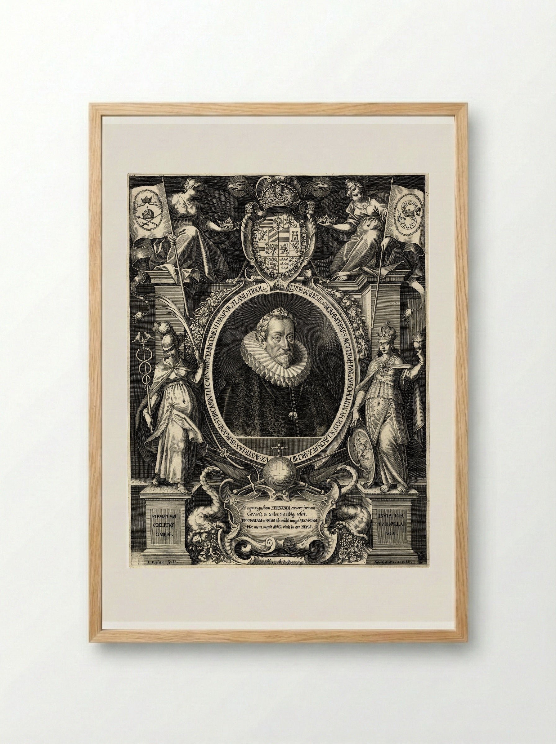 Portret van keizer Ferdinand III - Lucas Kilian - Framed Print Wood