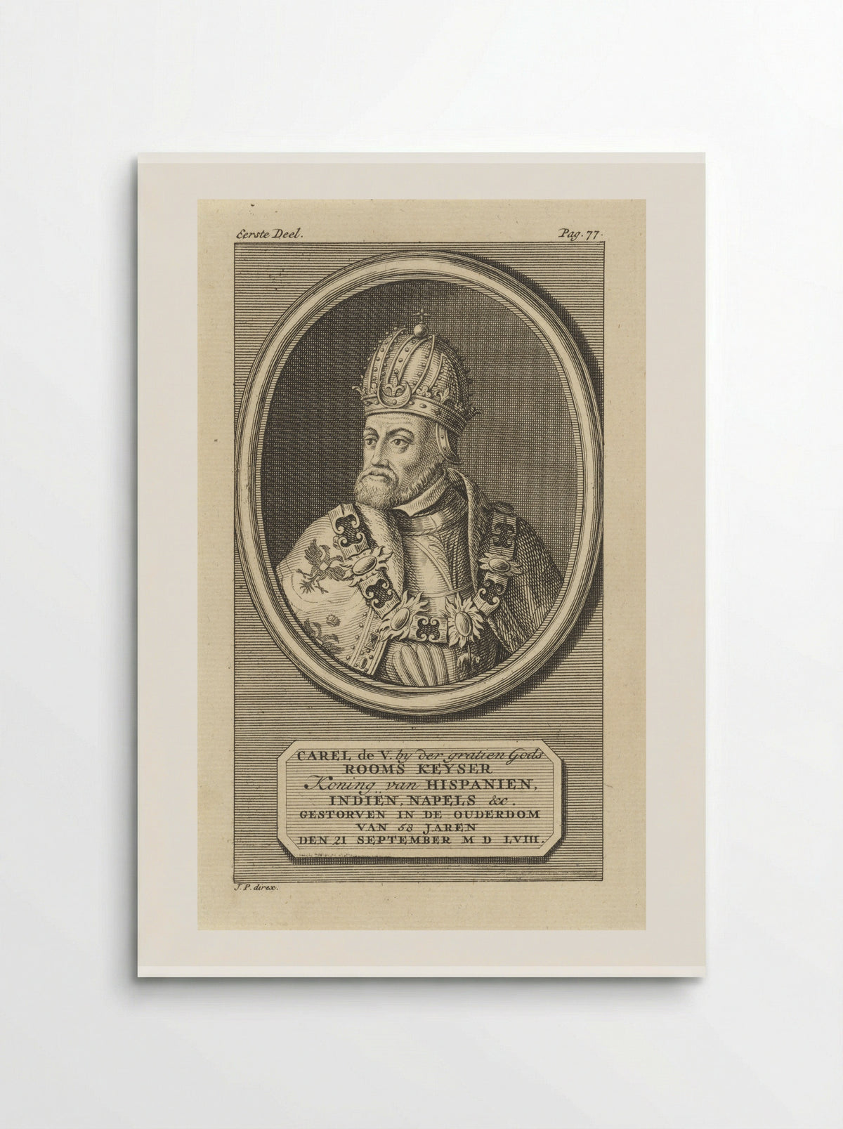 Portret van keizer Karel V - Jan Punt - Poster