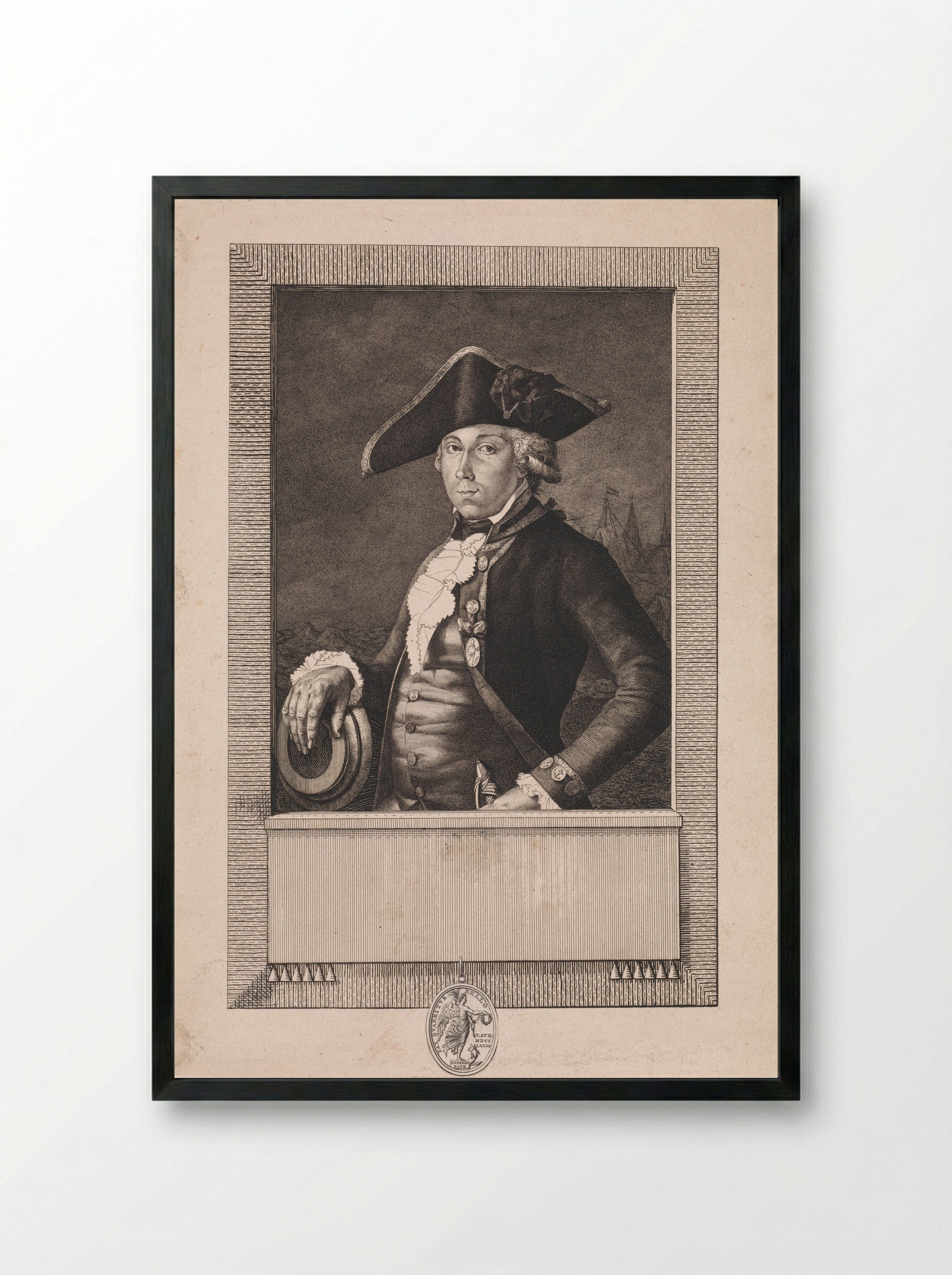 Portret van luitenant Pieter van Aardenburg - Jan Gerard Waldorp - Framed Print Black