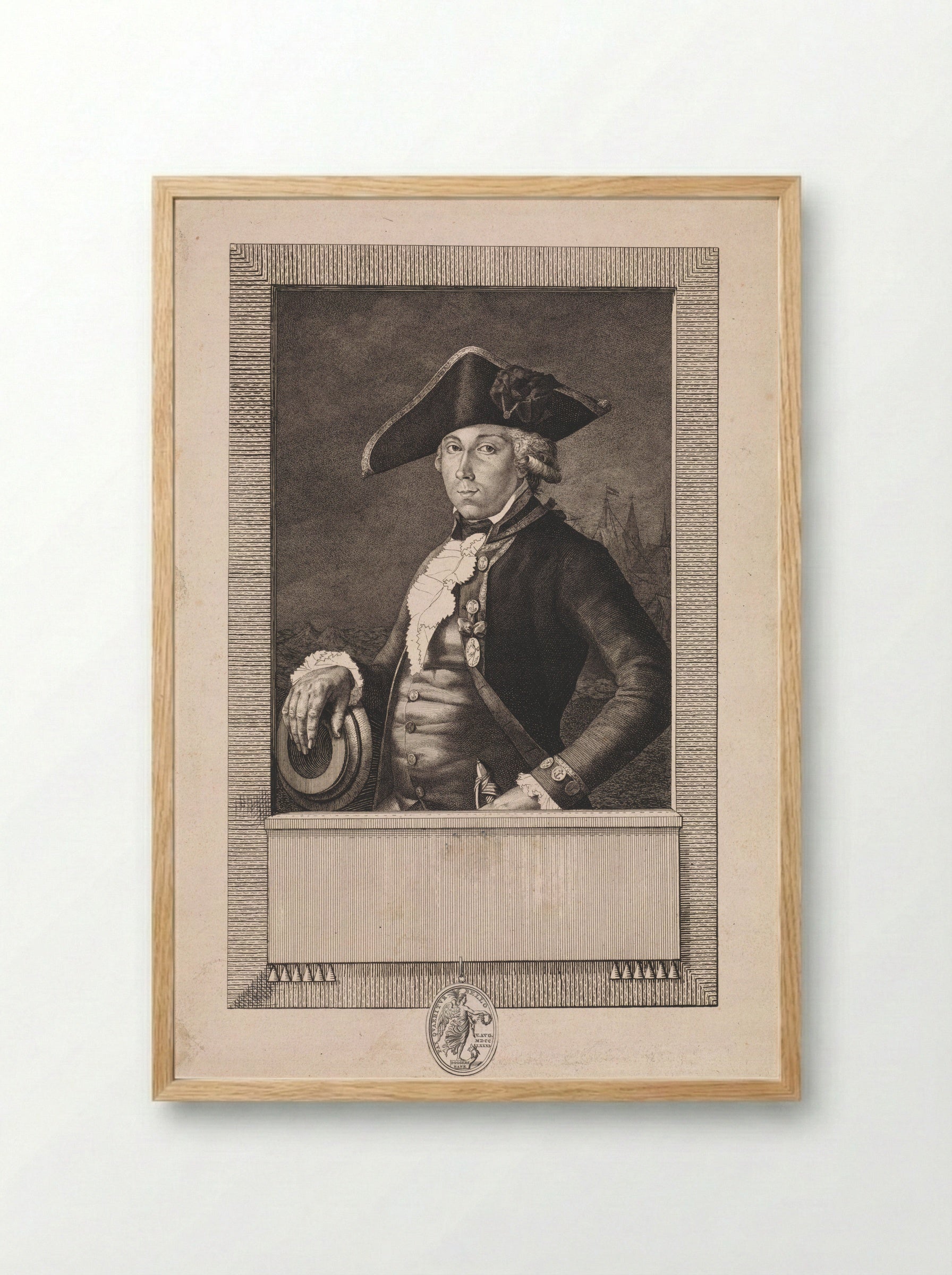 Portret van luitenant Pieter van Aardenburg - Jan Gerard Waldorp - Framed Print Wood