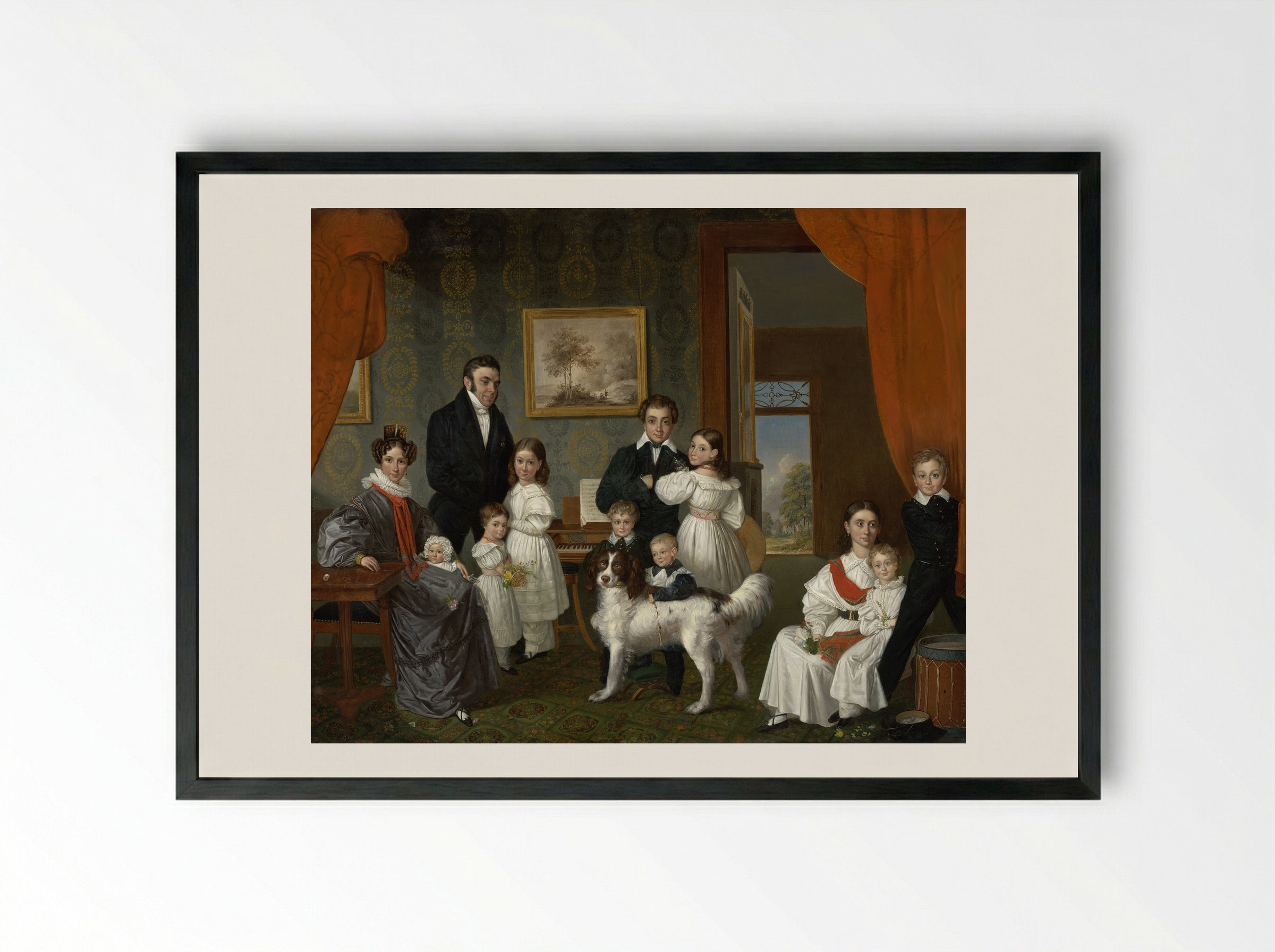 Portret van mevrouw W.J.S. van Alphen, barones van Reede van Oudtshoorn - Raden Saleh - Framed Print Black
