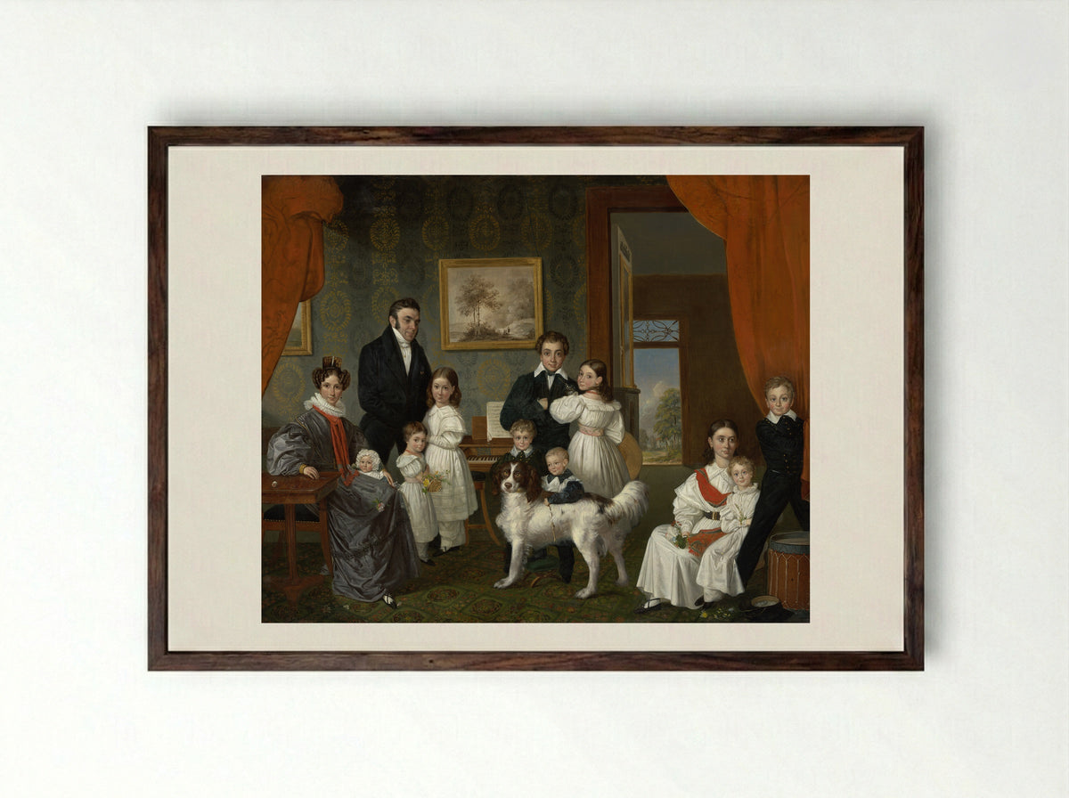 Portret van mevrouw W.J.S. van Alphen, barones van Reede van Oudtshoorn - Raden Saleh - Framed Print Dark Wood