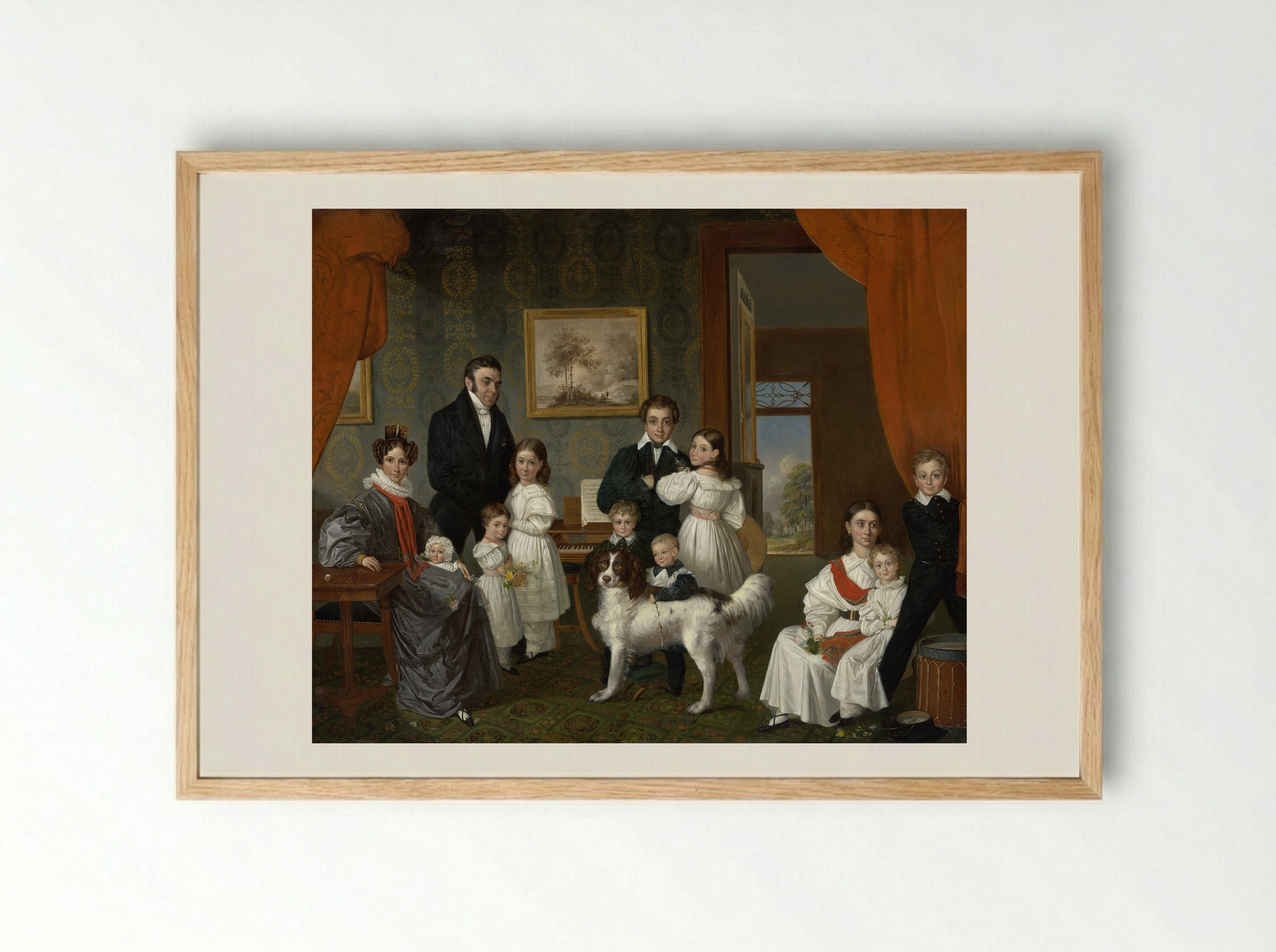 Portret van mevrouw W.J.S. van Alphen, barones van Reede van Oudtshoorn - Raden Saleh - Framed Print Wood