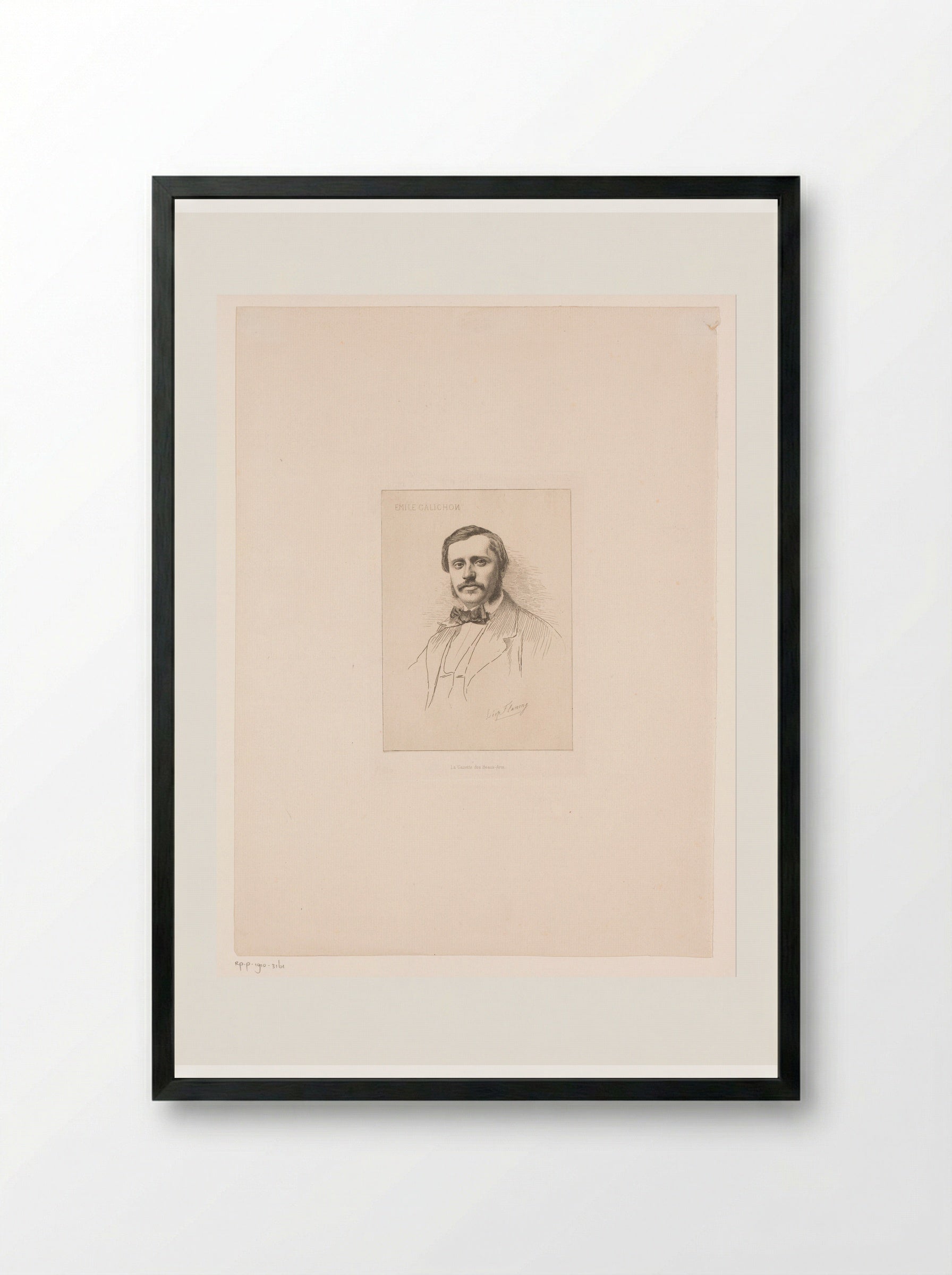 Portret van Émile-Louis Galichon - Léopold Flameng - Framed Print Black