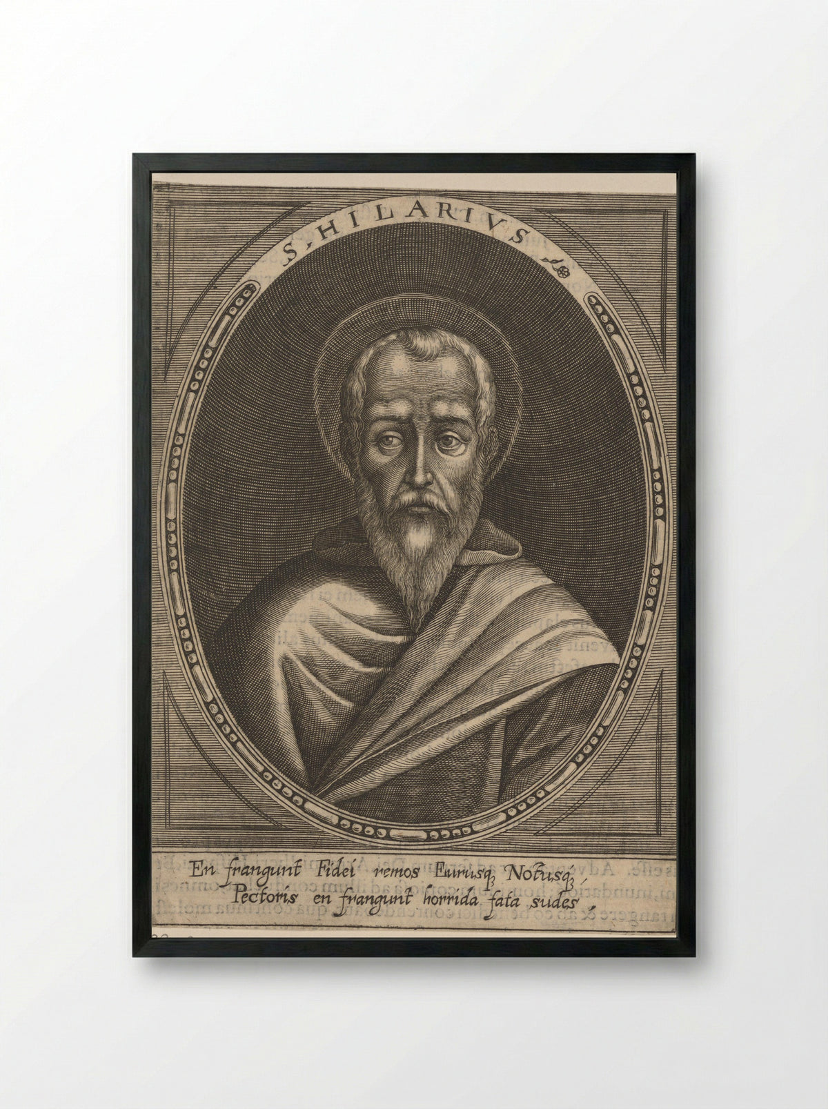 Portret van paus Hilarius - Raphael Custos - Framed Print Black