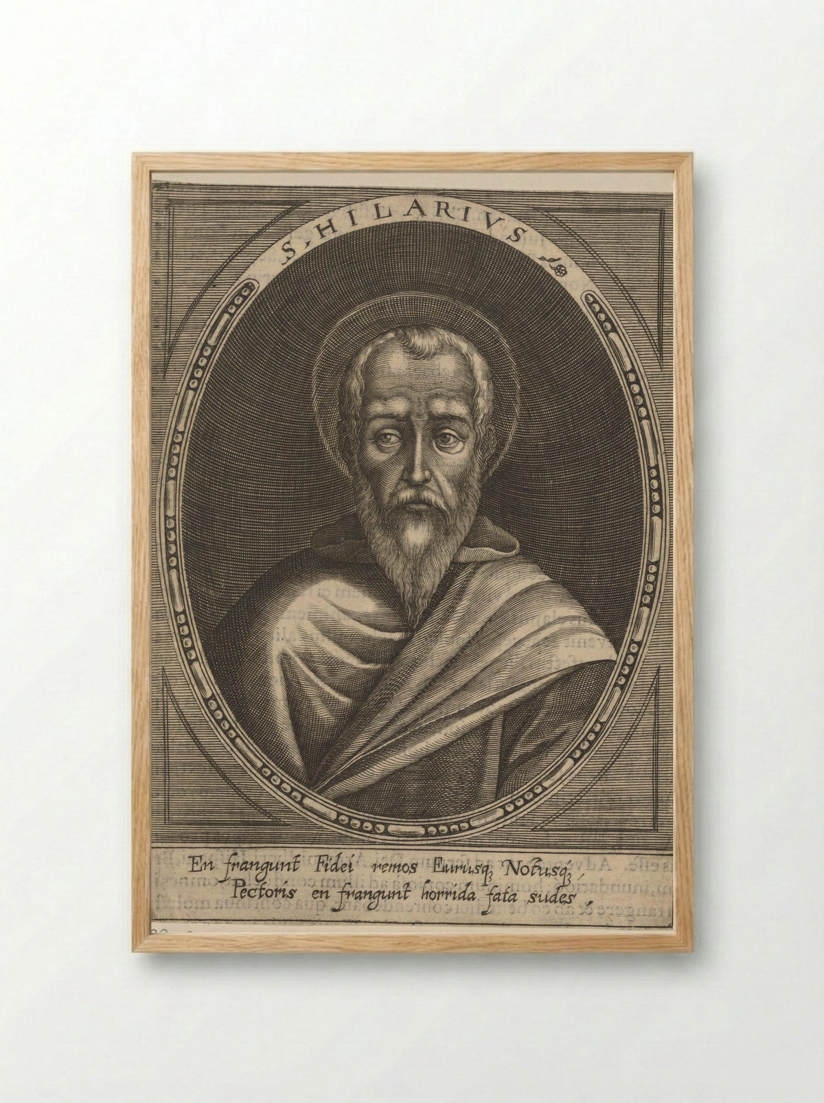 Portret van paus Hilarius - Raphael Custos - Framed Print Wood