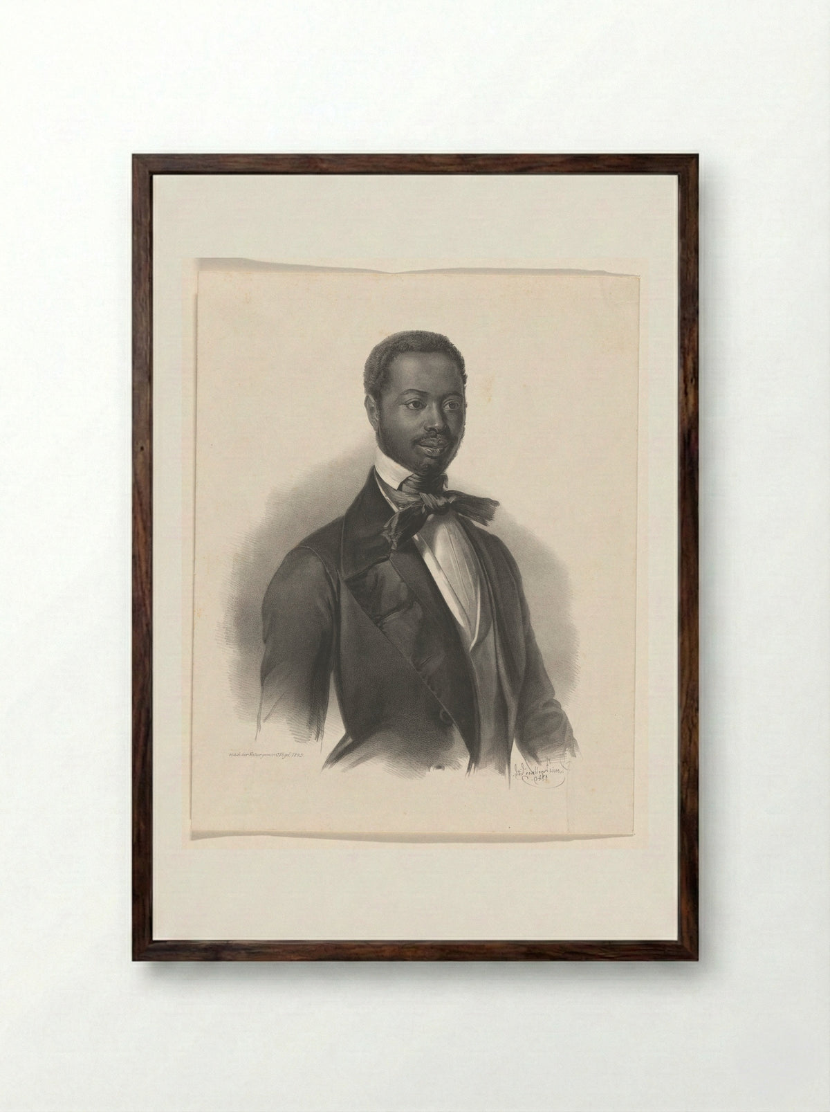 Portret van prins Kwasi Boachi - Ludwig Theodor Zöllner - Framed Print Dark Wood