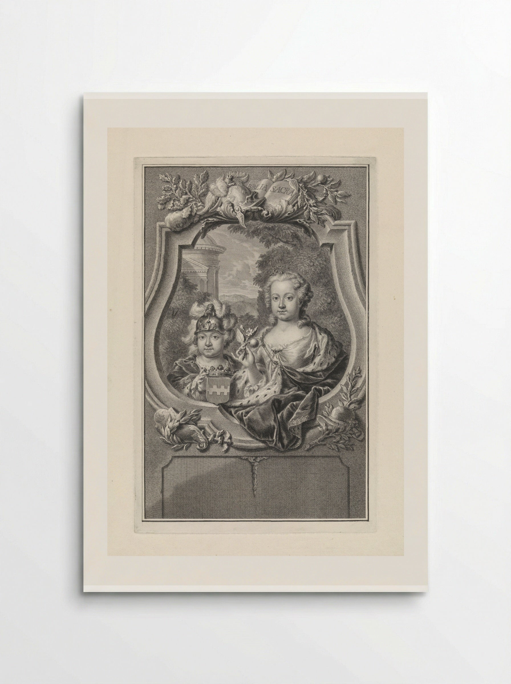 Portret van prins Willem V en prinses Carolina van Oranje-Nassau als kinderen - Pieter Tanjé - Poster
