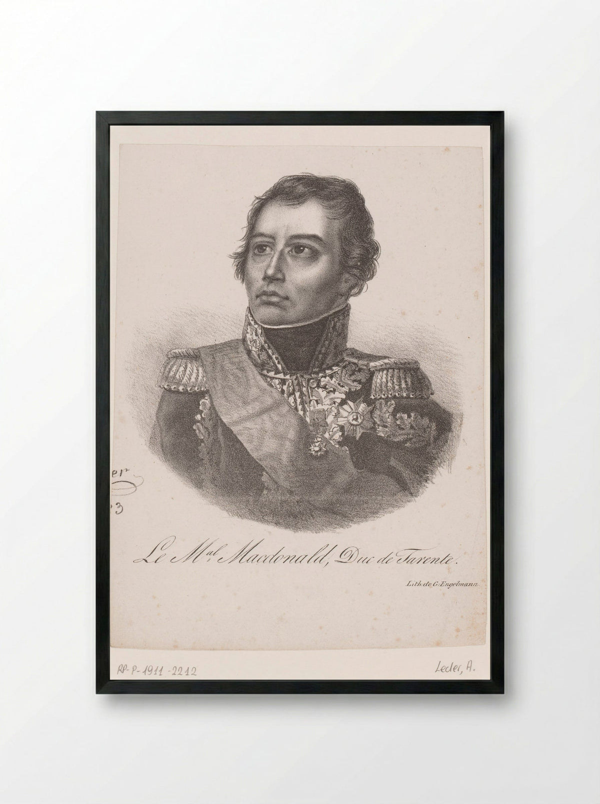 Portret van Étienne Macdonald, Duc de Tarente - Auguste Toussaint Lecler - Framed Print Black