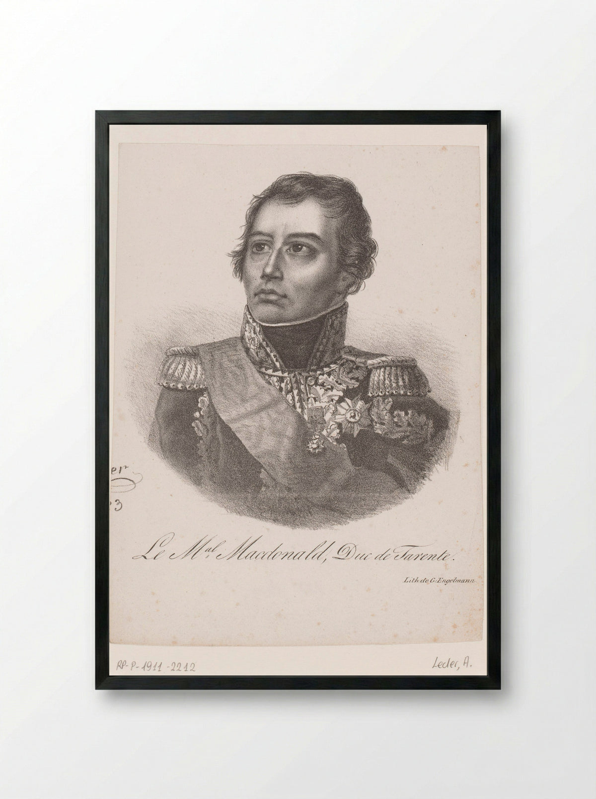 Portret van Étienne Macdonald, Duc de Tarente - Auguste Toussaint Lecler - Framed Print Black