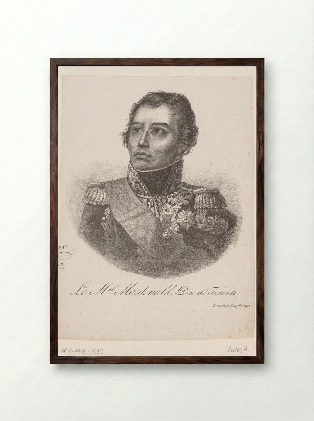 Portret van Étienne Macdonald, Duc de Tarente - Auguste Toussaint Lecler - Framed Print Dark Wood