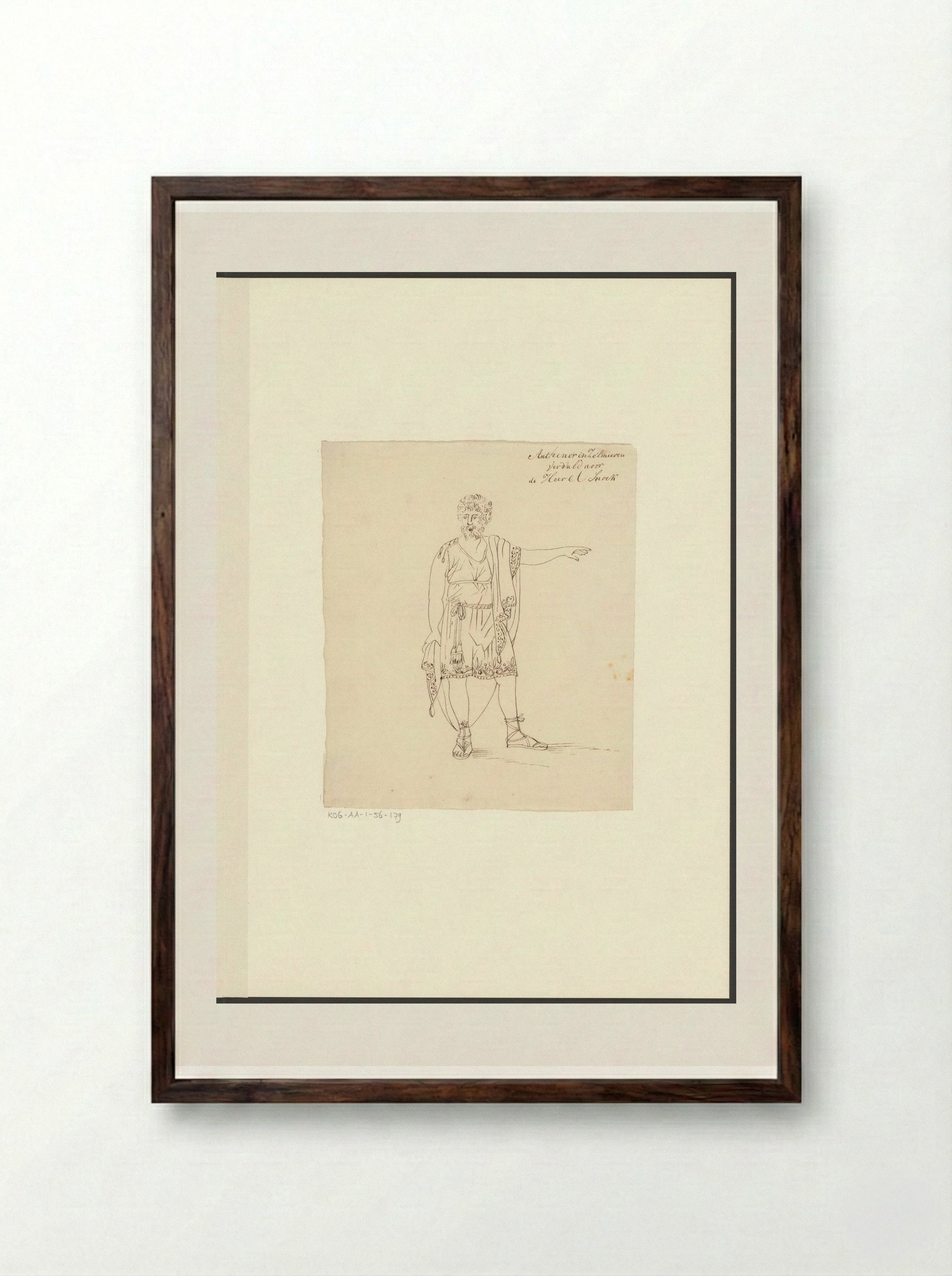 Portret van toneelspeler Andreas Snoek in de rol van Anthenor - Johannes Jelgerhuis - Framed Print Dark Wood