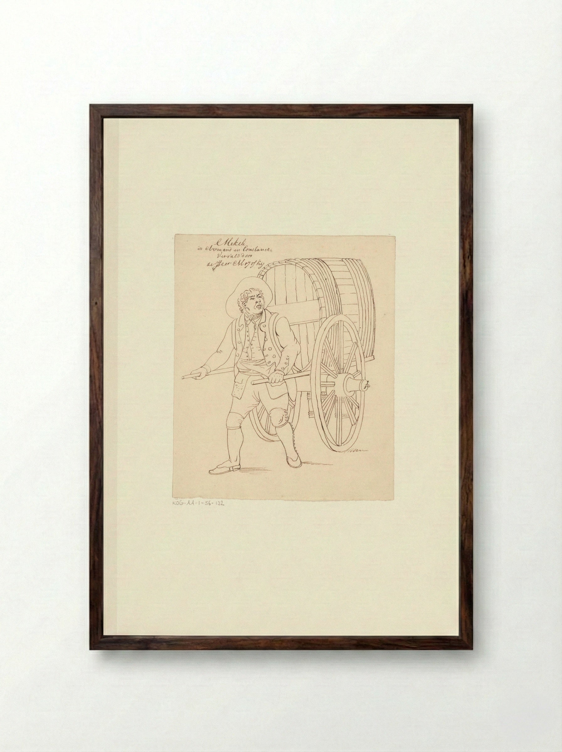 Portret van toneelspeler Theo Majofski in de rol van Mekéli - Johannes Jelgerhuis - Framed Print Dark Wood