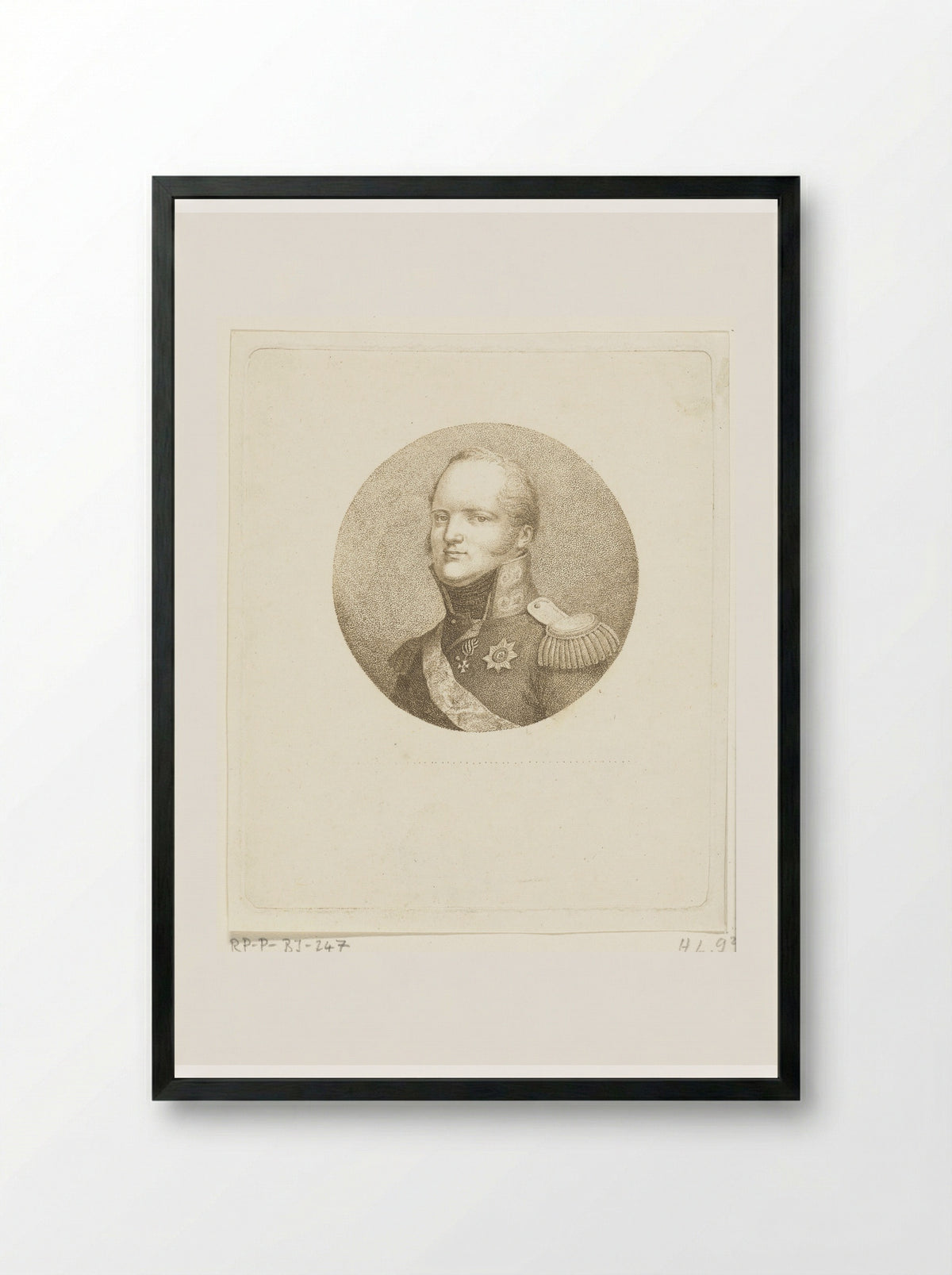 Portret van tsaar Alexander I - Ernst Willem Jan Bagelaar - Framed Print Black