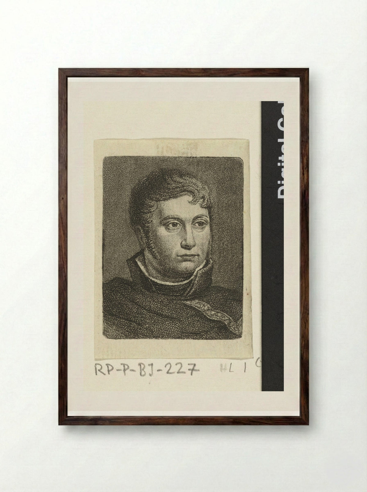 Portretbuste van Ernst Willem Jan Bagelaar - Ernst Willem Jan Bagelaar - Framed Print Dark Wood