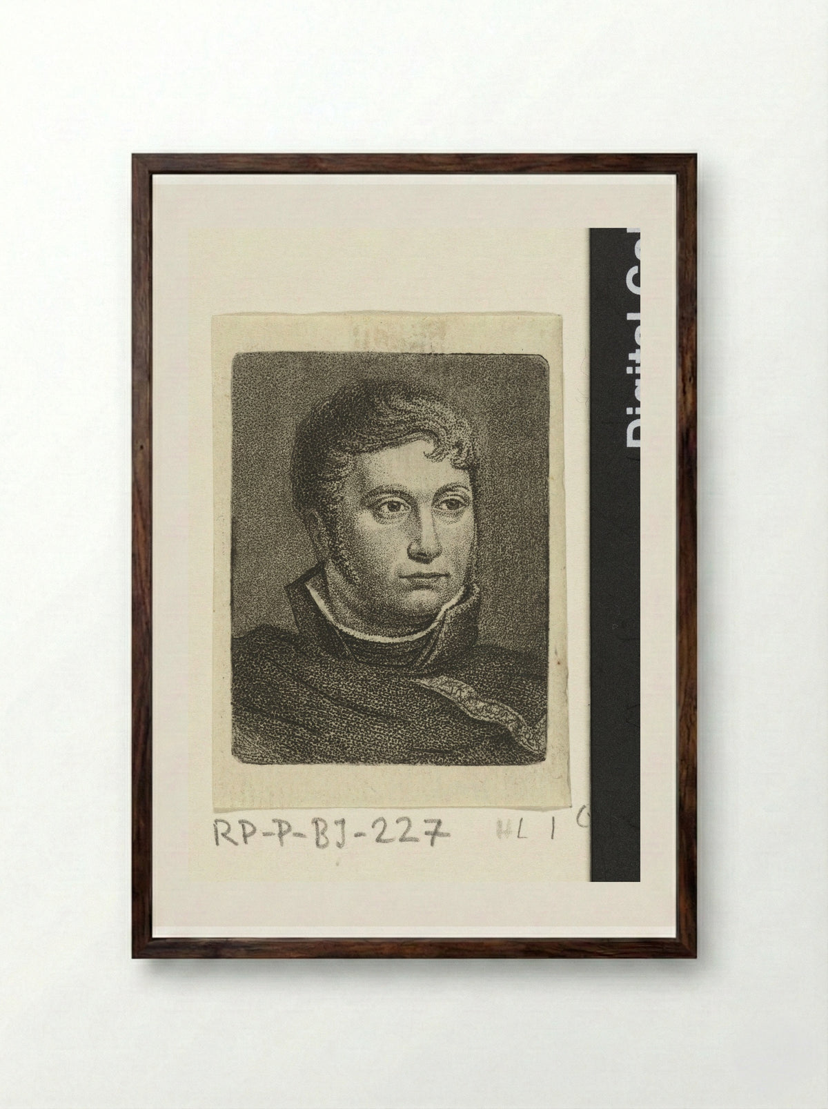 Portretbuste van Ernst Willem Jan Bagelaar - Ernst Willem Jan Bagelaar - Framed Print Dark Wood