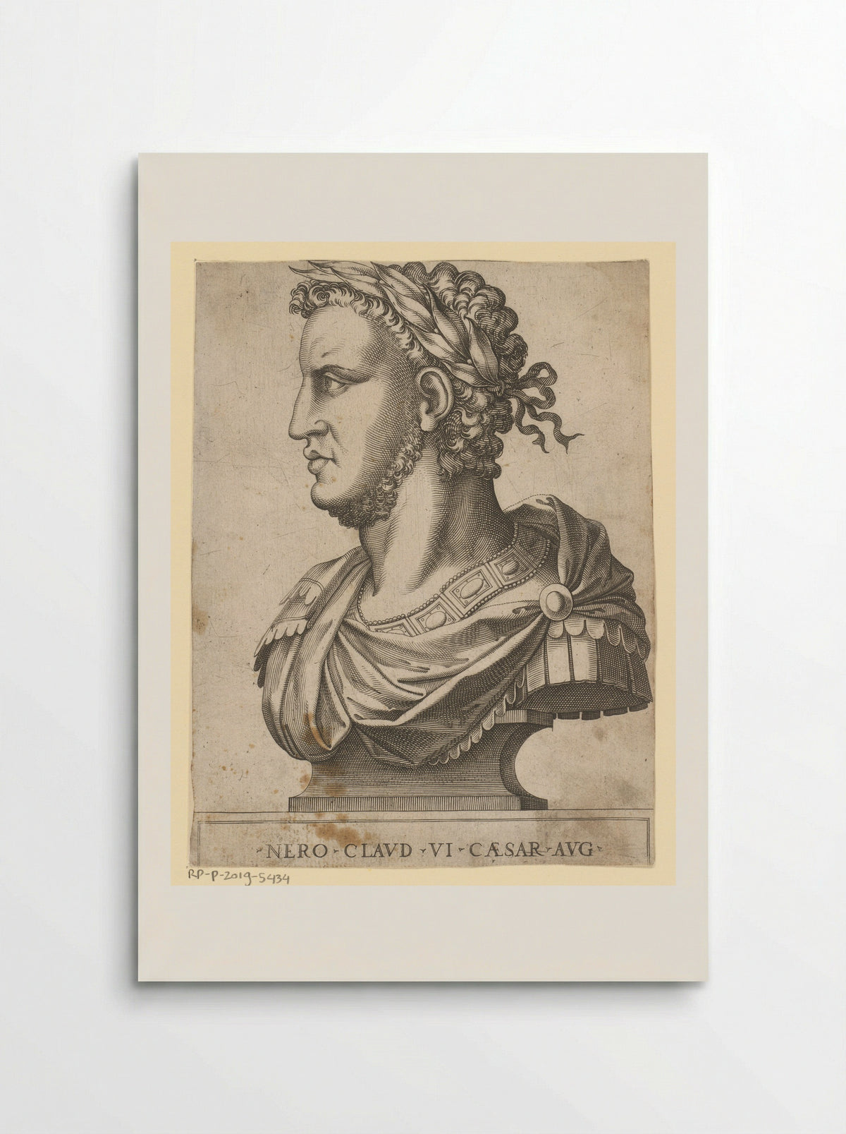 Portretbuste van Nero, keizer van het Romeinse Rijk - Martino Rota - Poster